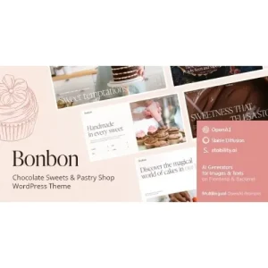 Bonbon – Chocolate Sweets & Pastry Shop WordPress Theme + AI